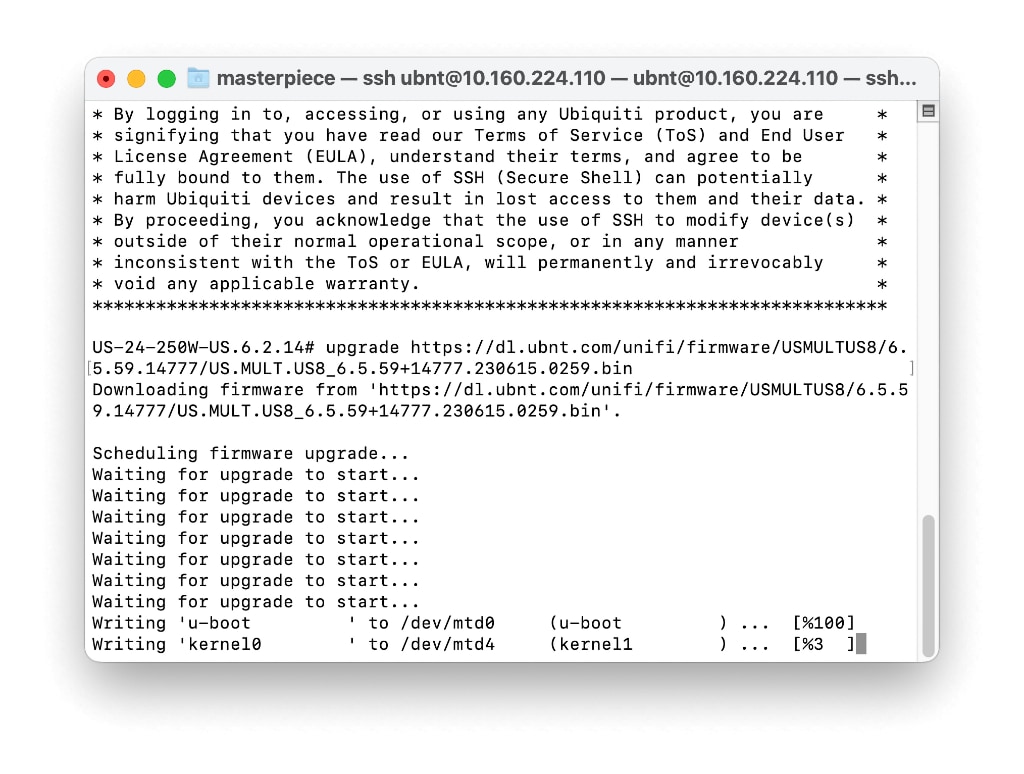 UniFi Device Update per SSH